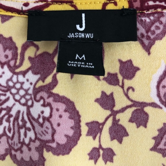 Jason Wu Floral V-Neck Multicolored Women's Long Sleeve Pullover Top Medium - Picture 5 of 9